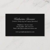 Innenarchitekt-Schablonen-Visitenkarte Visitenkarte (Rückseite)