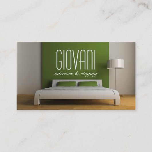 Innenarchitekt-Schablonen-Visitenkarte Visitenkarte (Vorderseite)