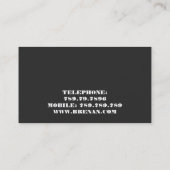 Innenarchitekt-Schwarz-Sofa-modernes Leathern Visitenkarte (Rückseite)