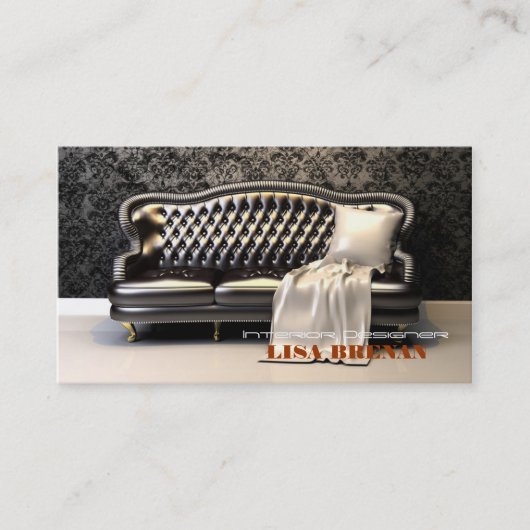 Innenarchitekt-Schwarz-Sofa-modernes Leathern Visitenkarte (Vorderseite)
