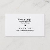 Innenarchitekt, ZuhauseStager Visitenkarte (Rückseite)