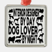Innenarchitektin Lieben Hunde Ornament Aus Metall (Vorne)