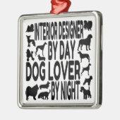 Innenarchitektin Lieben Hunde Ornament Aus Metall (Links)