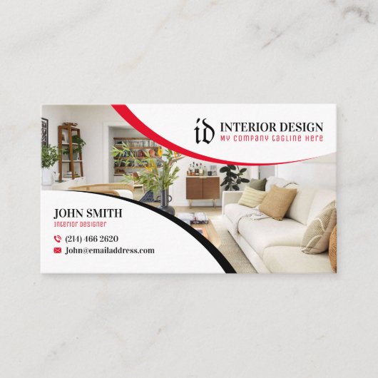 Innenarchitektin, Minimalistisch, Hausordnung Visitenkarte (Vorderseite)