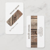 Innenarchitektin mit minimalem Holzstil Visitenkarte (Vorne/Hinten)