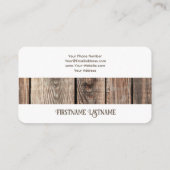 Innenarchitektin mit minimalem Holzstil Visitenkarte (Rückseite)