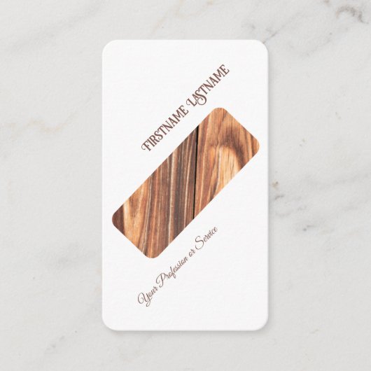 Innenarchitektin mit minimalem Holzstil Visitenkarte (Vorderseite)