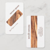 Innenarchitektin mit minimalem Holzstil Visitenkarte (Vorne/Hinten)