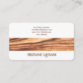 Innenarchitektin mit minimalem Holzstil Visitenkarte (Rückseite)