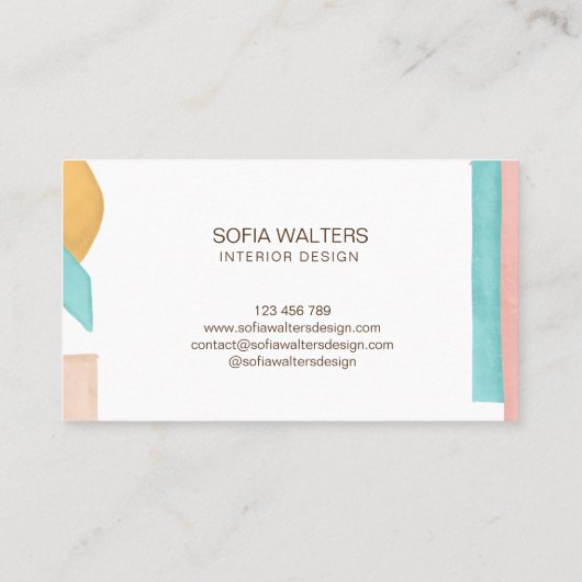 Innenarchitektin Zuhause inszeniert echtes Anwesen Visitenkarte (Rückseite)