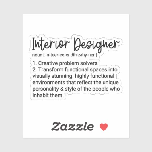 Innenarchitektur Definition, Innendesign Aufkleber (Blatt)
