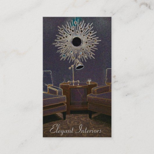 Innenarchitektur-/Dekor-Visitenkarteschablone Visitenkarte (Vorderseite)