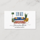 Innenarchitektur der handgeschriebenen Wasserfarbe Visitenkarte (Vorderseite)