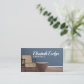 Innenarchitektur des Retro-Wohnzimmers Visitenkarte (Stehend Vorderseite)