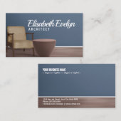 Innenarchitektur des Retro-Wohnzimmers Visitenkarte (Vorne/Hinten)