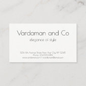 Innenarchitektur, einfach und elegant visitenkarte (Rückseite)