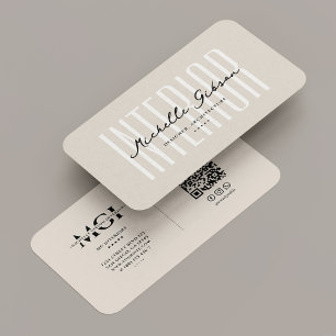 Innenarchitektur Elegant Sand Beige Visitenkarte