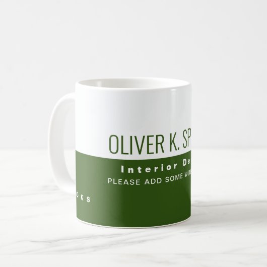 Innenarchitektur Halbgrün Halbweiß Kaffeetasse (Vorderseite Links)