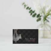 Innenarchitektur-Leuchter-elegantes dunkles Muster Visitenkarte (Stehend Vorderseite)