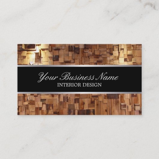 Innenarchitektur-moderner hölzerner Zeitgenosse Visitenkarte (Vorderseite)