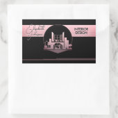 Innenarchitektur oder Architekten-Logo Schwarz und Rechteckiger Aufkleber (Tasche)