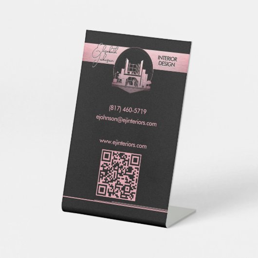 Innenarchitektur oder Architekten-Logo Schwarz und Sockelschild (Vorderseite)