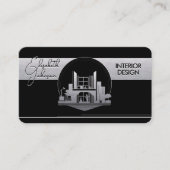 Innenarchitektur oder Architekten-Logo Schwarz und Visitenkarte (Vorderseite)