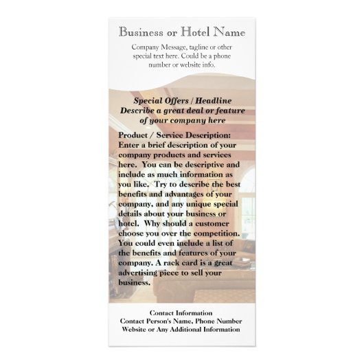 Innenarchitektur-oder Werbekarte (Vorne)