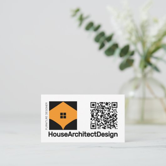 Innenarchitektur QR Code Visitenkarte (Stehend Vorderseite)