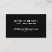 INNENARCHITEKTUR-VISITENKARTE VISITENKARTE (Rückseite)