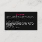 Innenarchitektur-Visitenkarteleuchter Visitenkarte (Rückseite)