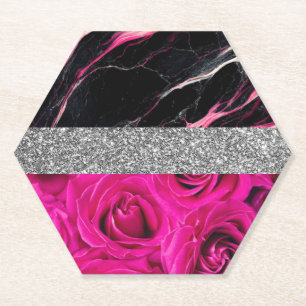 Innenarchitektur Zuhause schwarzer Glitter-Marmor Untersetzer