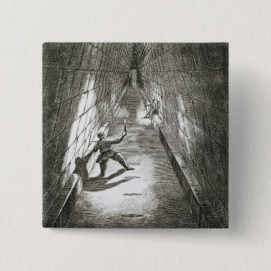 Innenaufstieg einer Pyramide, c.1780 (Stich) Button (Vorderseite)