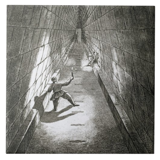 Innenaufstieg einer Pyramide, c.1780 (Stich) Fliese (Vorderseite)