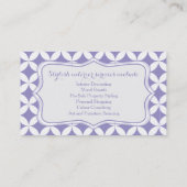 Innenausbau lila blaue Visitenkarte (Rückseite)