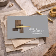 Innenausstatter Holz Gold Logo Grau