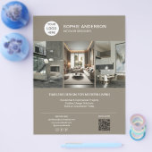 Innenausstatter-Logo Foto Taupe Professionell Flyer (Einzeln)