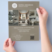 Innenausstatter-Logo Foto Taupe Professionell Flyer (Hand)