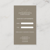 Innenausstatter Skript Name Taupe Terminkarte (Rückseite)