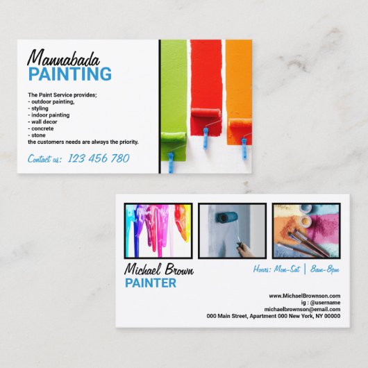 Innenausstattung Visitenkarte (Vorne/Hinten)