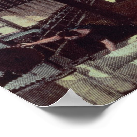 Innenbereich einer Mühle Poster (Ecke)