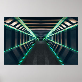Innenbereich eines Sci-Fi-Spaceship-Korridors Poster