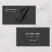 Innendekorateur-Monogramm-berufliches elegantes Visitenkarte (Vorne/Hinten)