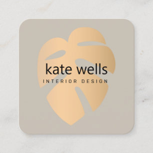 Innendekoration aus Kupfer Tropenleder Quadratische Visitenkarte