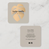 Innendekoration aus Kupfer Tropenleder Quadratische Visitenkarte (Vorne/Hinten)