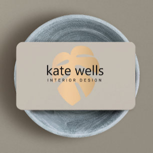 Innendekoration aus Kupfer Tropenleder Visitenkarte