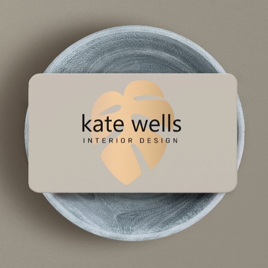 Innendekoration aus Kupfer Tropenleder Visitenkarte