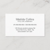 Innendekoration des Anwesens Agent im Haus Visitenkarte (Rückseite)