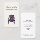 Innendekoration Floral Französischer Stuhl Design Visitenkarte (Vorne/Hinten)