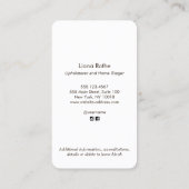 Innendekoration Floral Französischer Stuhl Design Visitenkarte (Rückseite)